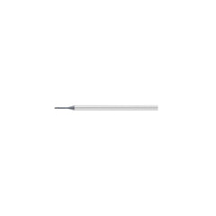 Corner Radius End Mill: 1.00 mm Dia, 1.00 mm LOC, 0.20 mm Radius, 2 Flute, Solid Carbide