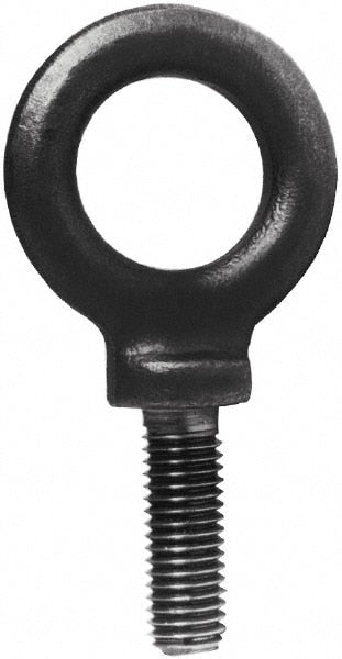 Fixed Lifting Eye Bolt: Without Shoulder, 1,800 lb Capacity, 7/16-14 Thread, Grade 1030 Steel