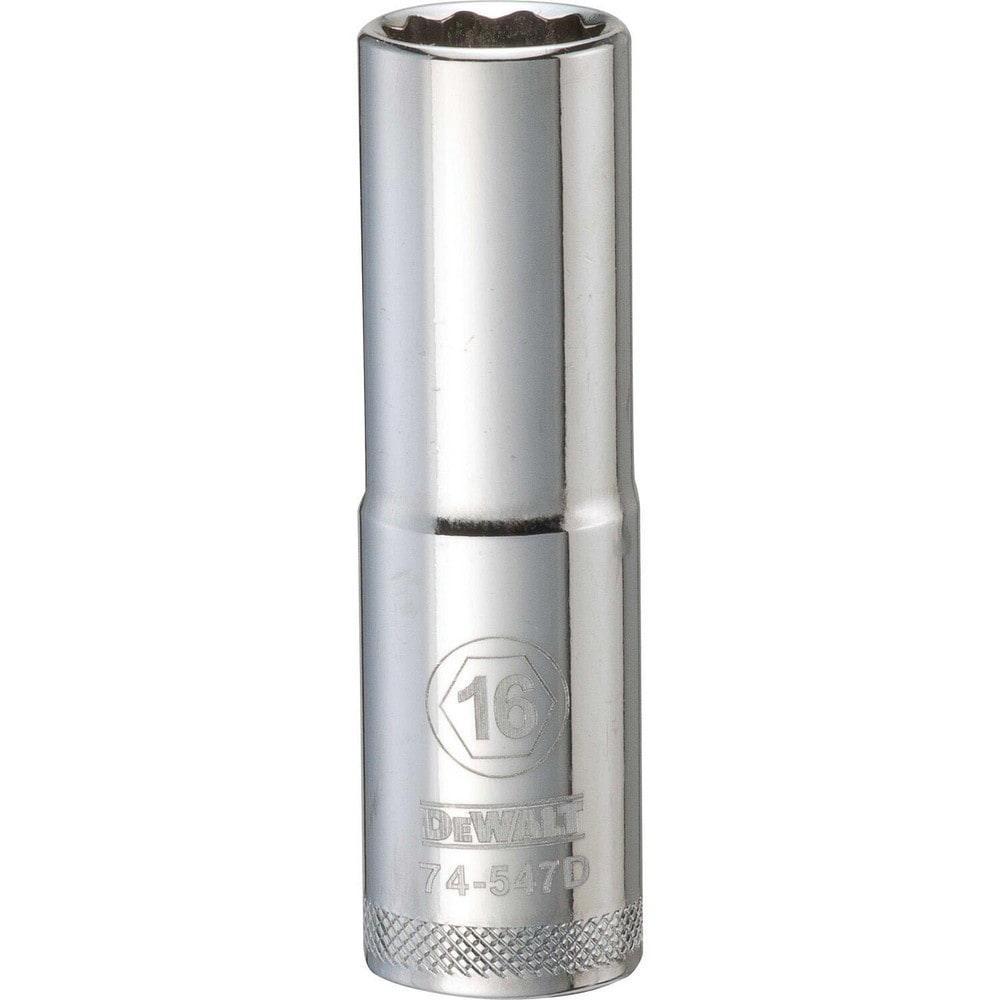Deep Hand Socket: 1/2" Drive, 16.00 mm Socket, 12-Point