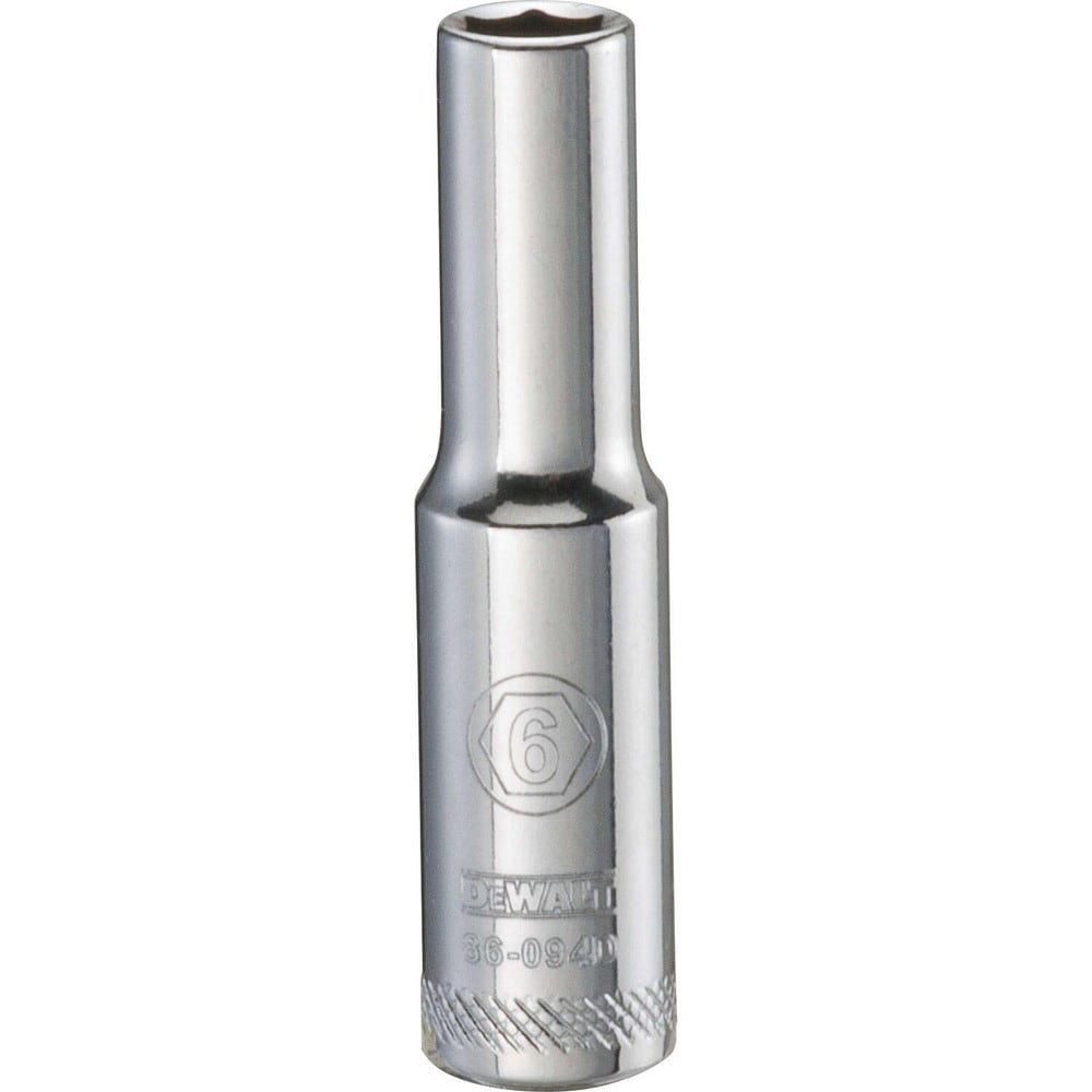 Deep Hand Socket: 1/4" Drive, 6.00 mm Socket, 6-Point
