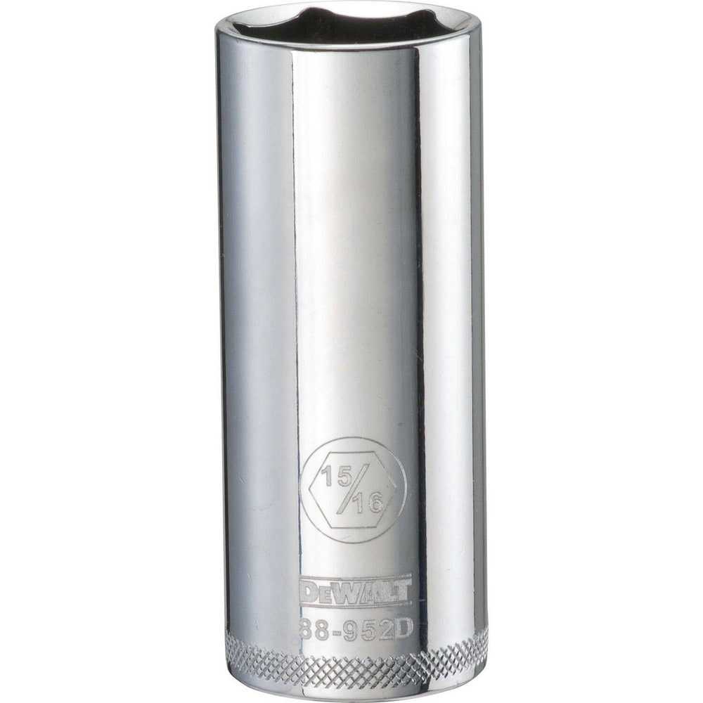 Deep Hand Socket: 1/2" Drive, 15/16" Socket, 6-Point