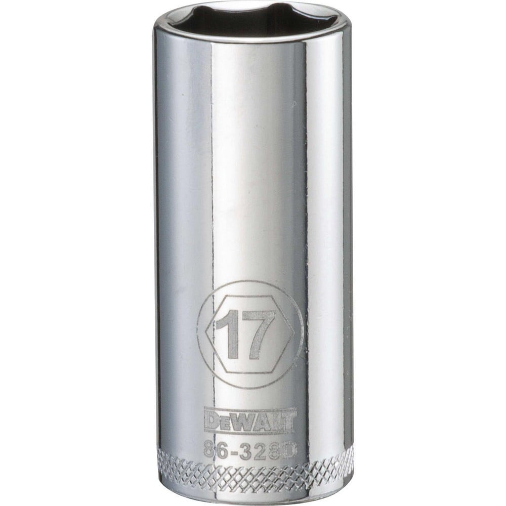 Deep Hand Socket: 3/8" Drive, 17.00 mm Socket, 6-Point