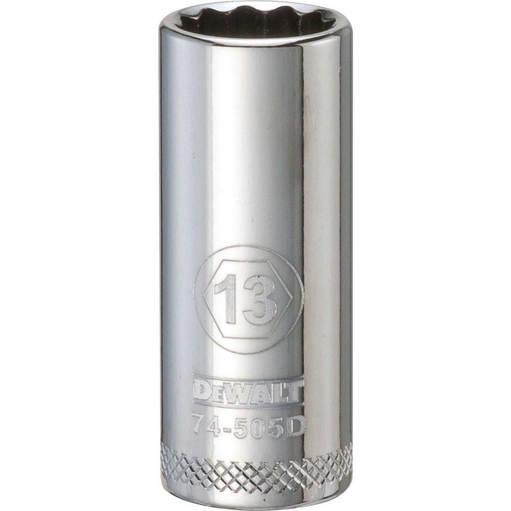Deep Hand Socket: 3/8" Drive, 13.00 mm Socket, 12-Point