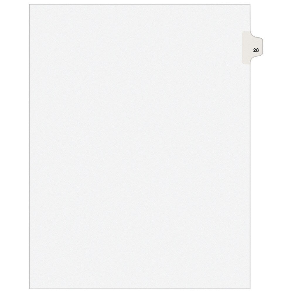 11 x 8 1/2" 28" Label, 25 Tabs, Unpunched, Preprinted Tab Dividers