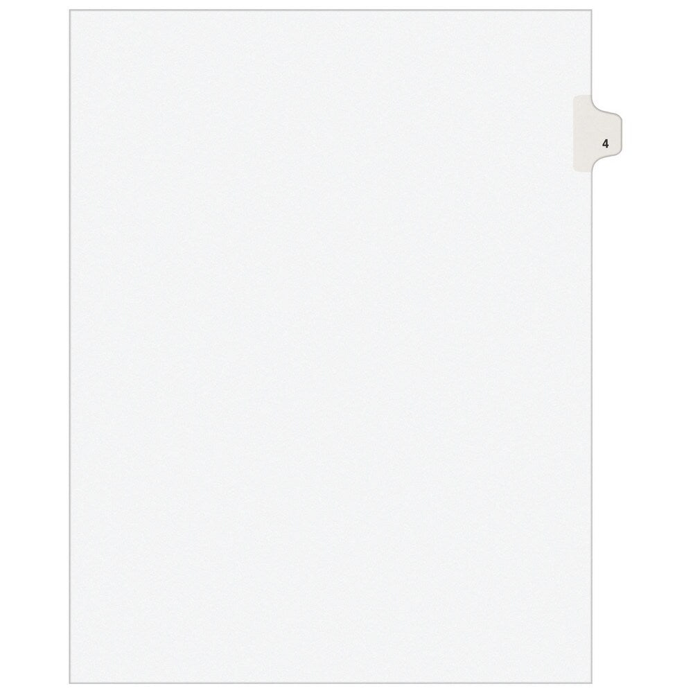 11 x 8 1/2" 4" Label, 25 Tabs, Unpunched, Preprinted Tab Dividers