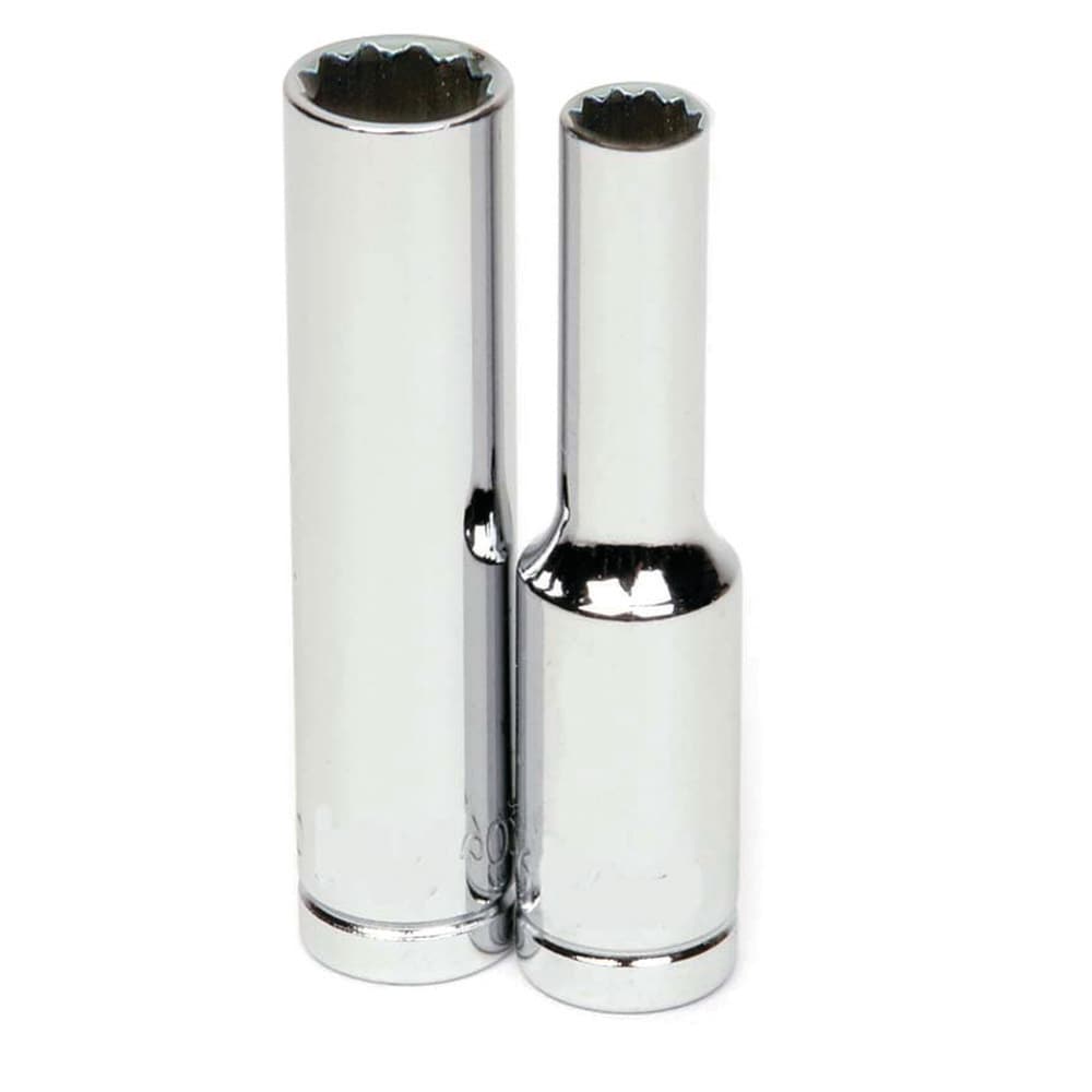 Deep Socket Hand Socket: 1/4" Drive, 8.00 mm Socket, 12-Point