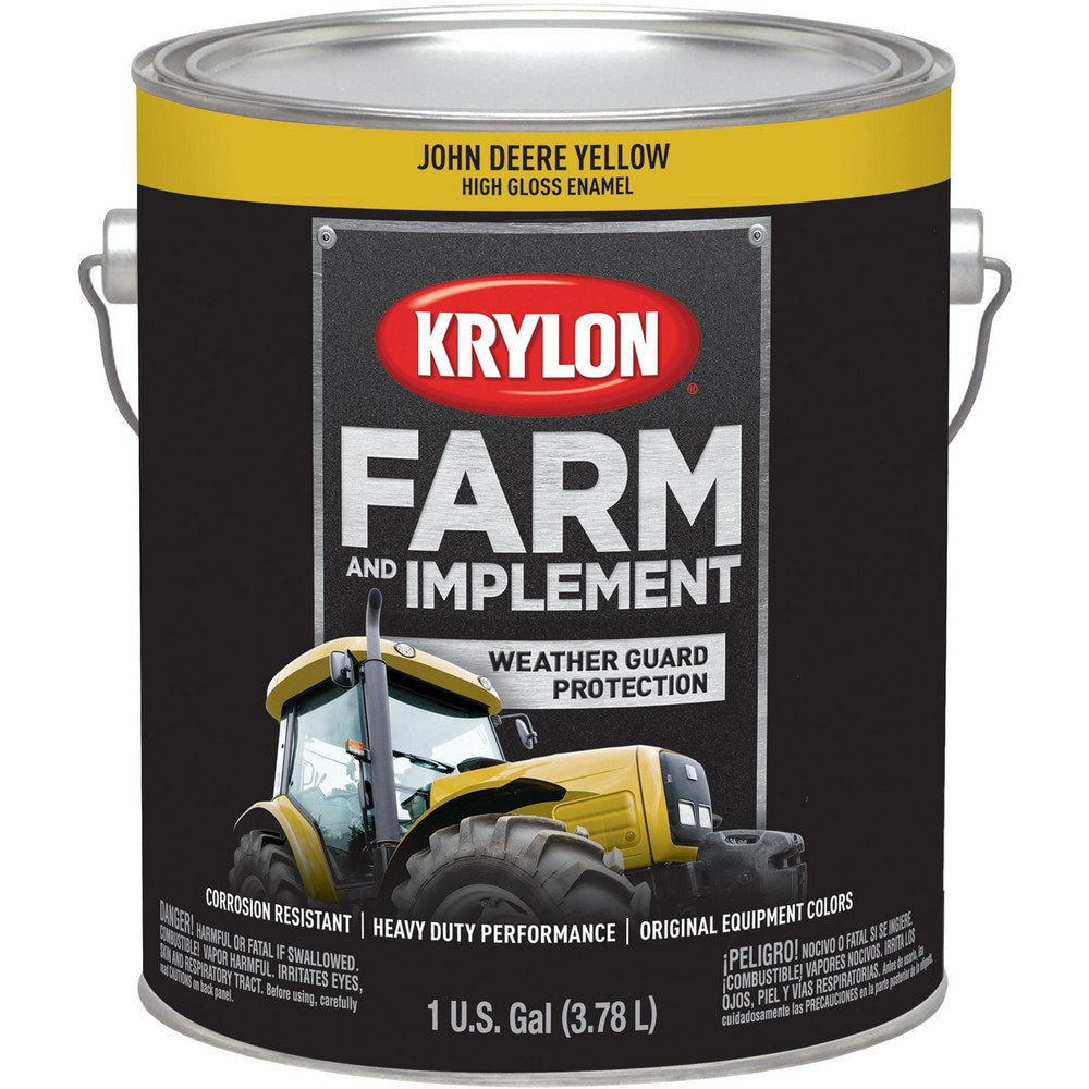 Brush-On Paint: 1 gal, John Deere Yellow, High-Gloss Finish