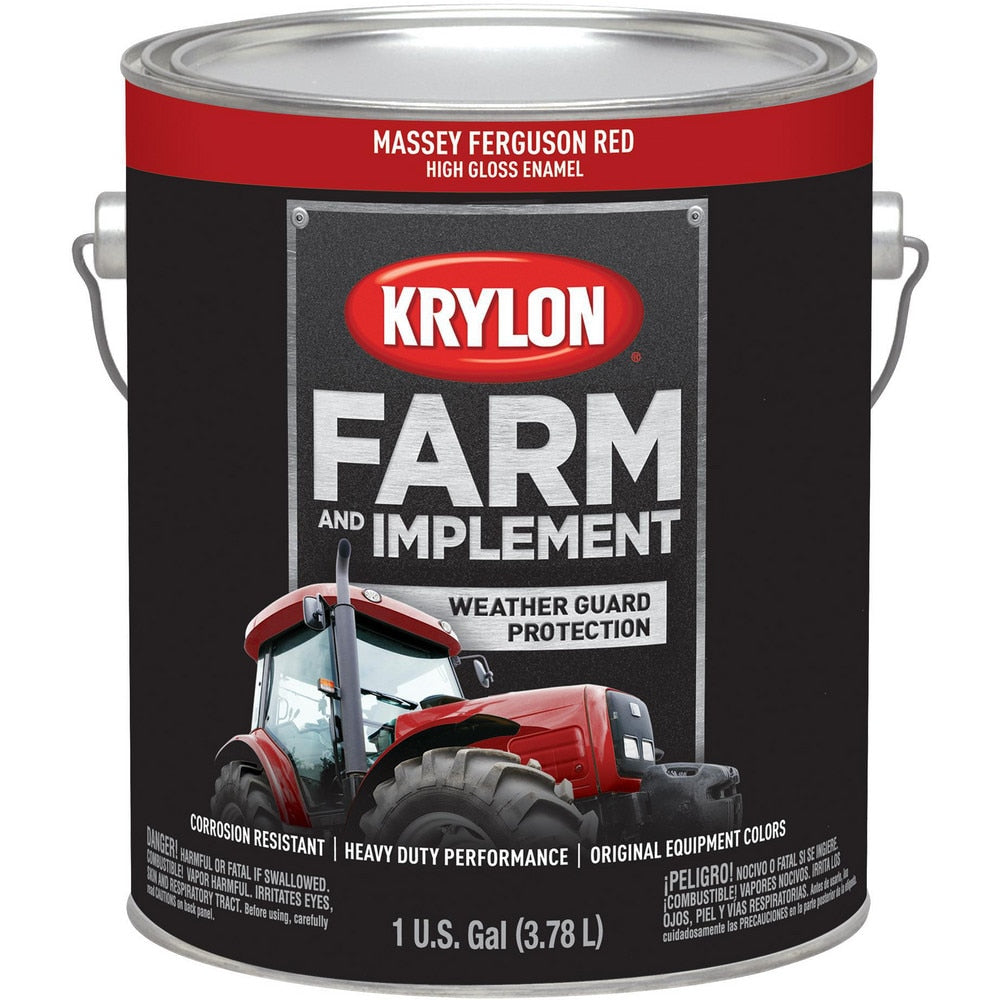 Brush-On Paint: 1 gal, Massey Ferguson Red, High-Gloss Finish