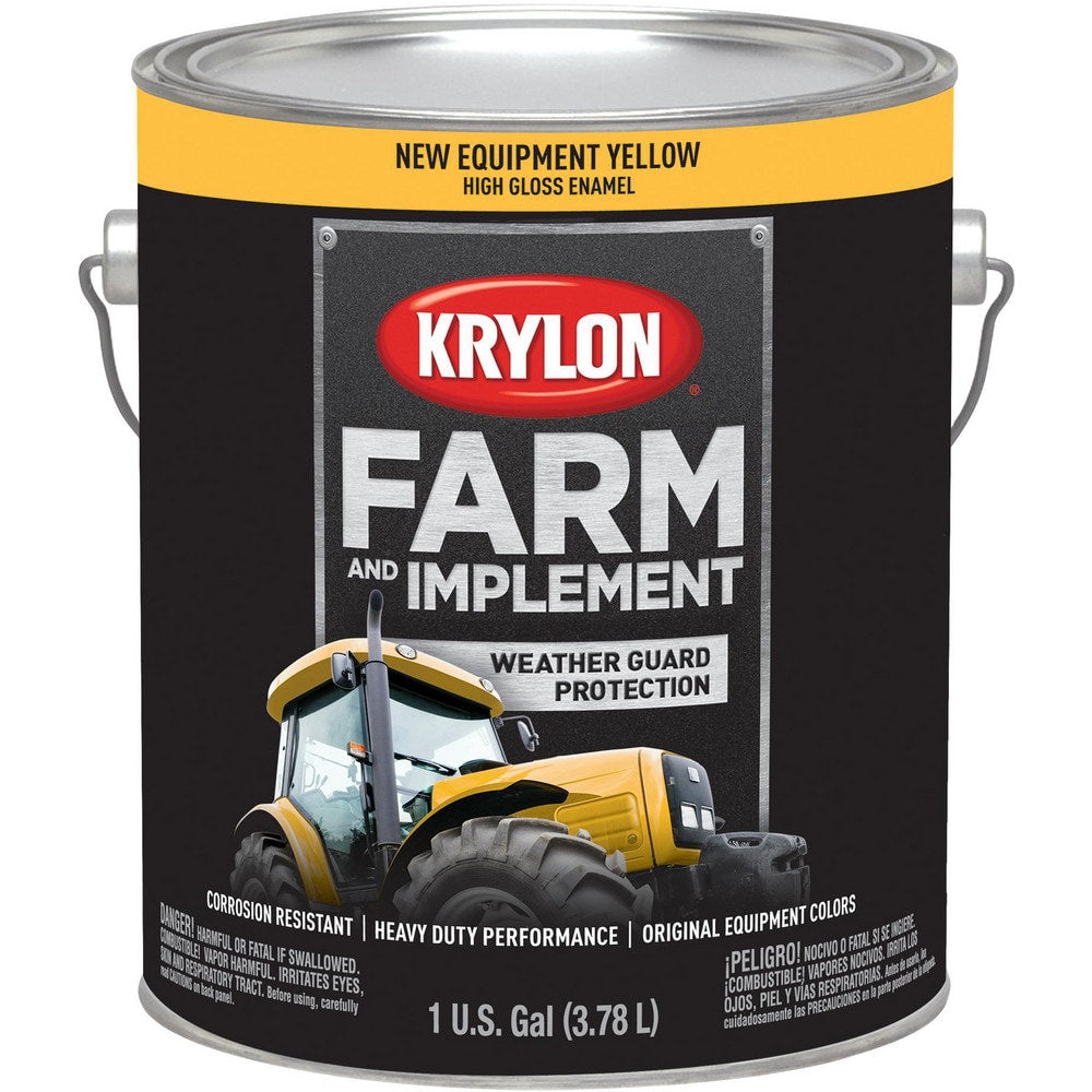 Brush-On Paint: 1 gal, New Equipment Yellow, High-Gloss Finish