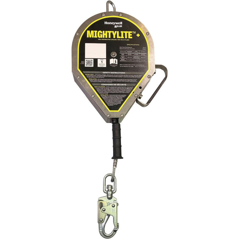 Self-Retracting Lifeline: 420 lb Capacity, 130.00' Lifeline, Carabiner