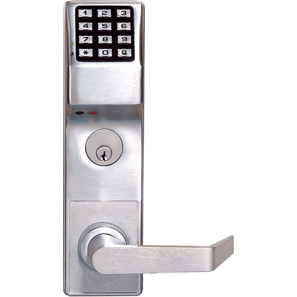 Lever Locksets; Lockset Type: Rim Exit Trim with Keypad; Key Type: Conventional; Back Set: 2-3/4; Cylinder Type: Conventional; Material: Metal; Door Thickness: 1 3/8 - 1 3/4; Finish: Satin Chrome