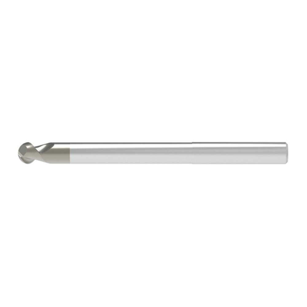 Ball End Mill: 4.00 mm Dia, 4.50 mm LOC, 2 Flute, Solid Carbide