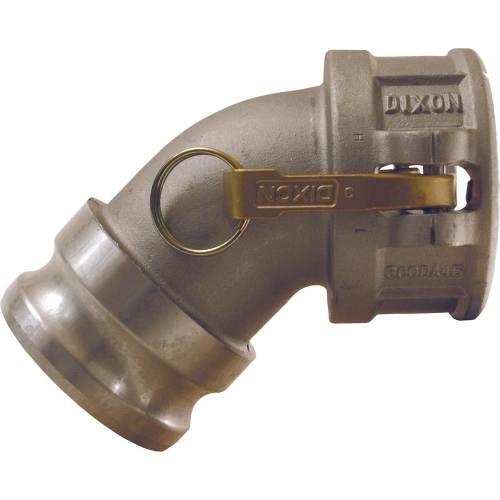 Suction & Discharge Hose Couplings; Type: Type DA Elbow; Coupling Type: Cam & Groove; Coupling Descriptor: Adapter x 45° Coupler; Material: Aluminum; Coupler Size (Fractional Inch): 6; Thread Size: Non-Threaded; Hose Size: 6