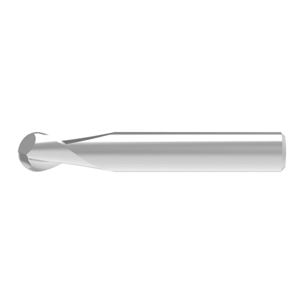 Ball End Mill: 1.40 mm Dia, 3.00 mm LOC, 2 Flute, Solid Carbide