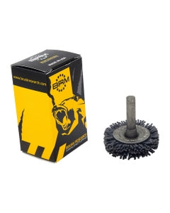 1 3/8″ Diameter × 0.437″ Width, 120 Grit, Silicon Carbide, 0.040″ Crimped Bristle, Wheel Brush