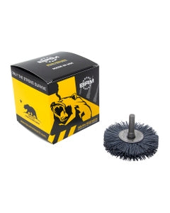 3″ Diameter × 3/8″ Width, 120 Grit, Silicon Carbide, 0.040″ Crimped Bristle, Wheel Brush
