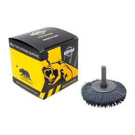 3″ Diameter × 3/8″ Width, 120 Grit, Silicon Carbide, 0.040″ Crimped Bristle, Wheel Brush