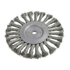 3″ Diameter × 0.437″ Width, Carbon Steel, 0.0118″ Knotted Bristle, Wheel Brush