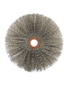 3 1/2″ Diameter × 5/8″ Width, Stainless Steel, 0.0118″ Crimped Bristle, Wheel Brush
