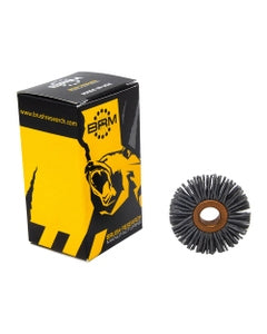 1″ Diameter × 1/4″ Width, 180 Grit, Silicon Carbide, 0.035″ Crimped Bristle, Wheel Brush