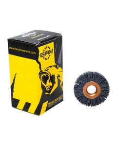1″ Diameter × 1/4″ Width, 320 Grit, Silicon Carbide, 0.022″ Crimped Bristle, Wheel Brush