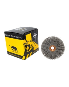 3″ Diameter × 1/2″ Width, 500 Grit, Aluminum Oxide, 0.018″ Crimped Bristle, Wheel Brush