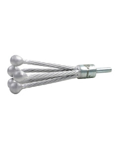 Up to 7″ Diameter × 1/4″ Shank Diameter × 3 1/2″ Trim Length, 0.250″ Crimped Bristle, Stainless Steel/Cobalt, Flare Brush Brush