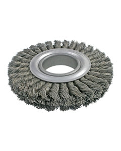 10″ Diameter × 1 3/8″ Width, Carbon Steel, 0.0118″ Crimped Bristle, Wheel Brush