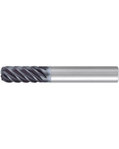 Corner Radius End Mill; 5/8″ Dia. × 1-1/4″ LOC × 5/8″ Shank Dia. × 3-1/2″ OAL ; 6 FL ; Carbide ; AlCr ; 0.06″ R
