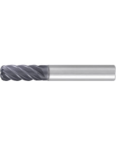 Corner Radius End Mill; 1/2″ Dia. × 1″ LOC × 1/2″ Shank Dia. × 3″ OAL ; 5 FL ; Carbide ; AlCr ; 0.015″ R