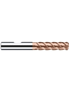 8 mm Cutting Dia. × 8 mm Shank Dia. × 31 mm LOC × 72 mm OAL, 4 Flute, Carbide, Duro-Si, Corner Radius, HX-RNVS