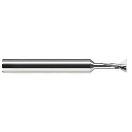 Keyseat Cutter, 1/8″ Dia. × 1/8″ Shank Dia. × 3/32″ CW × 1-1/2″ OAL, 2 Teeth, 48 Degrees, Carbide, Round Shank, Uncoated, Specialty Profiles
