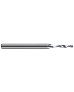 1.778 mm Dia. × 3 mm Shank Dia. × 50 mm OAL × 8.5 mm LCF, 180 Degrees, 3xD, 2 Flute, Helical Flute, TiB2 Solid Carbide Drills