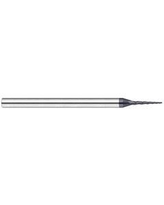 3/32″ Dia. × 0.93″ LOC × 1/4″ Shank Size × 4″ OAL, 3 Flute, 5 Degrees Body Half Taper Angle, Carbide, AlTiN Nano, Square, Tapered End Mill