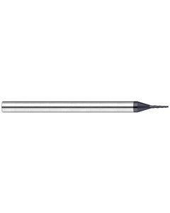 0.06″ Dia. × 5/16″ LOC × 3/16″ Shank Size × 2″ OAL, 3 Flute, 6 Degrees Body Half Taper Angle, Carbide, AlTiN Nano, Square, Tapered End Mill