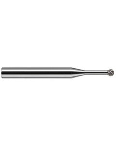 0.118″ Dia. × 0.101″ LOC × 1/8″ Shank Size × 1-1/2″ OAL, Flute, Carbide, Uncoated, Ballnose Endmill