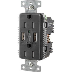 Hubbell Wiring Device-Kellems - USB Receptacles Number of USB Ports: 2 Number of Receptacles: 2 - Exact Tool & Supply