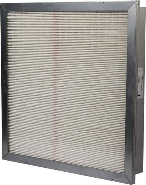 Made in USA - 24" Noml Height x 24" Noml Width x 4" Noml Depth, 85% Capture Efficiency, Wireless Pleated Air Filter - MERV 13, Microfiberglass Paper, Integrated Metal Frame, 500 Max FPM, 2,000 CFM, For Any Unit - Exact Tool & Supply