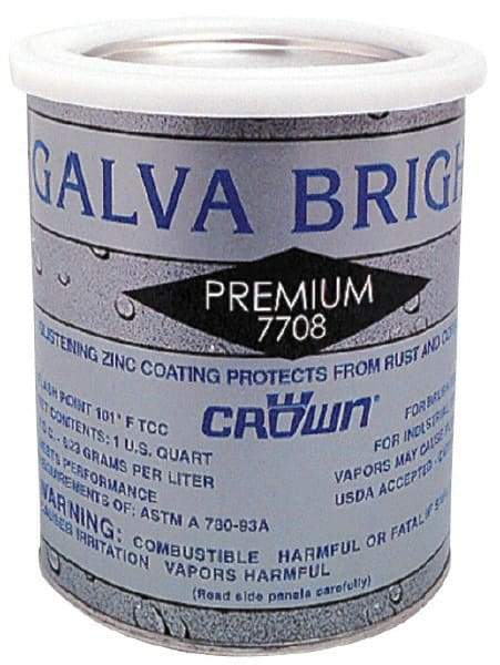 Crown - 32 oz Zinc Cold Galvanizing Compound - Comes in Bottle - Exact Tool & Supply