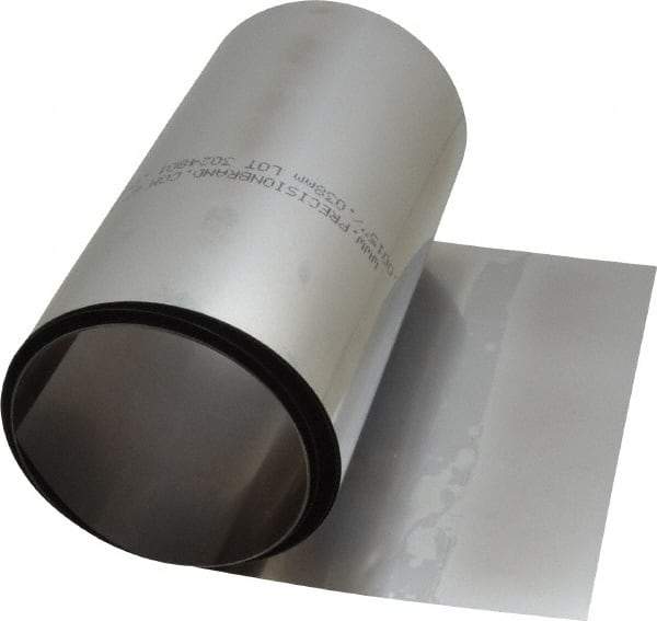 Made in USA - 100 Inch Long x 6 Inch Wide x 0.0015 Inch Thick, Roll Shim Stock - Steel - Exact Tool & Supply