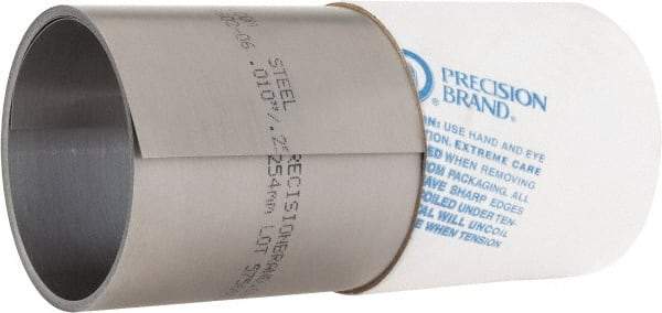 Made in USA - 100 Inch Long x 6 Inch Wide x 0.01 Inch Thick, Roll Shim Stock - Steel - Exact Tool & Supply