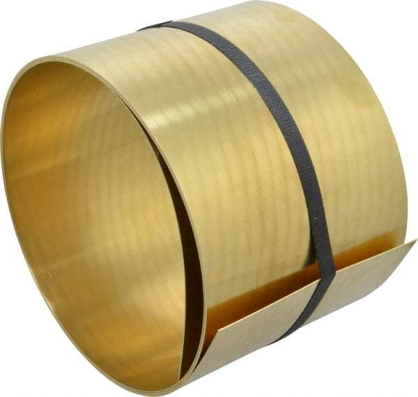 Made in USA - 100 Inch Long x 6 Inch Wide x 0.031 Inch Thick, Roll Shim Stock - Brass - Exact Tool & Supply