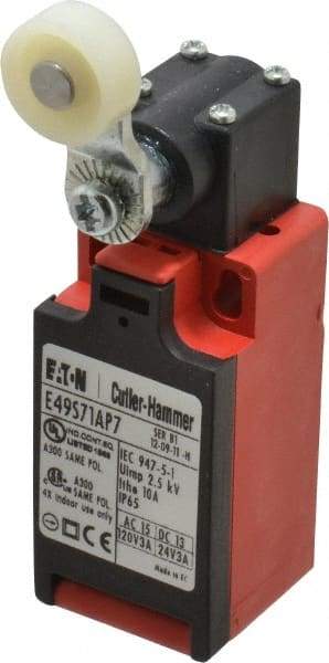 Eaton Cutler-Hammer - SPDT, NC/NO, 240 VAC, 30 VDC, Screw Terminal, Roller Lever Actuator, General Purpose Limit Switch - 4, 13, 4X, 6P NEMA Rating, IP65 IPR Rating, Screw Mount - Exact Tool & Supply