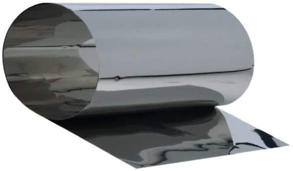 Made in USA - 1.25 m Long x 150 mm Wide x 0.1 mm Thick, Roll Shim Stock - Stainless Steel - Exact Tool & Supply
