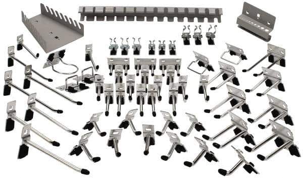Kennedy - Tool Holder Sets For Square Hole Pegboard - Steel, 60 Piece Set - Exact Tool & Supply