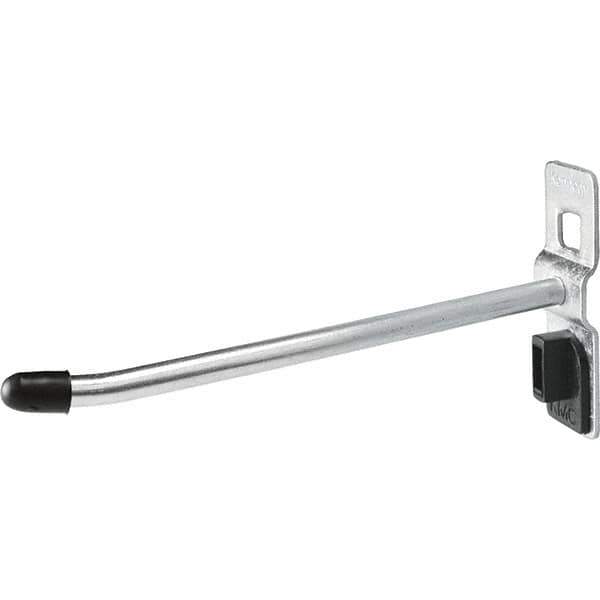 Kennedy - 1/4" Diam, 3-15/16" Long Single Angled End Pegboard Hook - Steel - Exact Tool & Supply