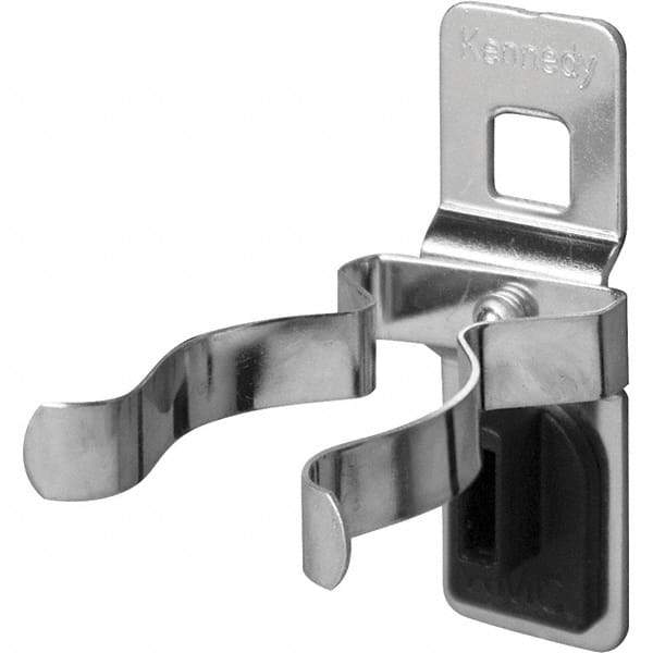 Kennedy - 1" Diam, Single Spring Clip Pegboard Hook - Steel - Exact Tool & Supply