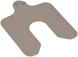 Made in USA - 20 Piece, 2 Inch Long x 2 Inch Wide x 0.001 Inch Thick, Slotted Shim Stock - Stainless Steel, 5/8 Inch Wide Slot - Exact Tool & Supply
