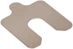 Made in USA - 10 Piece, 2 Inch Long x 2 Inch Wide x 0.025 Inch Thick, Slotted Shim Stock - Stainless Steel, 5/8 Inch Wide Slot - Exact Tool & Supply