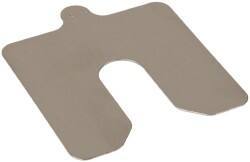 Made in USA - 10 Piece, 3 Inch Long x 3 Inch Wide x 0.025 Inch Thick, Slotted Shim Stock - Stainless Steel, 3/4 Inch Wide Slot - Exact Tool & Supply